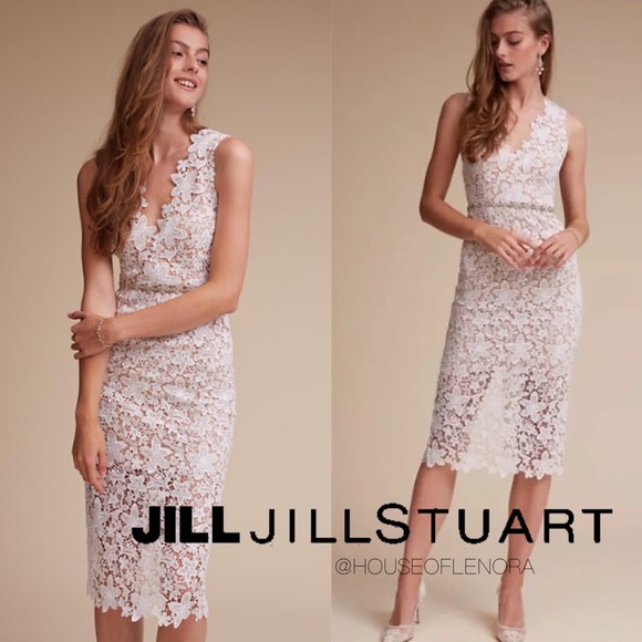 Jill Stuart Dresses & Skirts - JILL STUART Eliza White Lace Midi Dress - M0070
